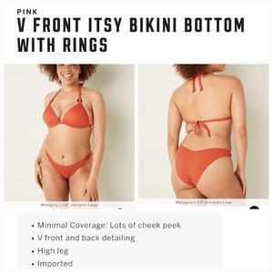 Victoria's secret pink v front itsy bikini swim bottom LARGE